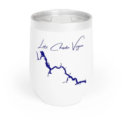 Virginia  Lake  Chesdin  Wine  Tumbler  front  position  view  from  front  white.webp
