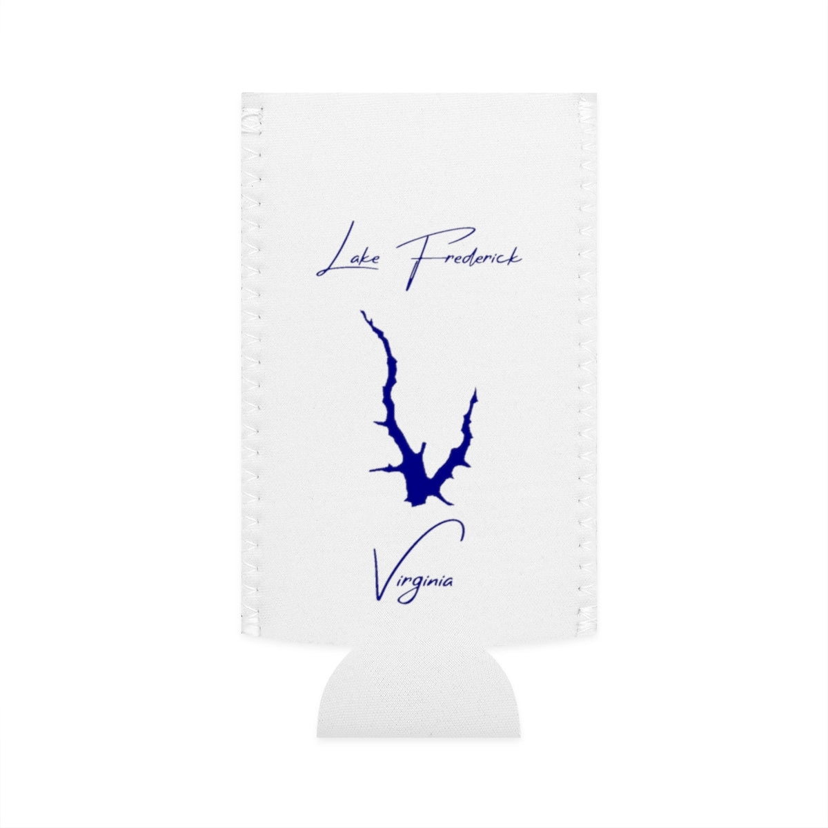 Virginia  Lake  Frederick  Slim  Can  Koozie  front  position  view  from  flat-front  white.webp
