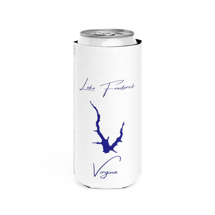 Virginia  Lake  Frederick  Slim  Can  Koozie  front  position  view  from  front  white.webp