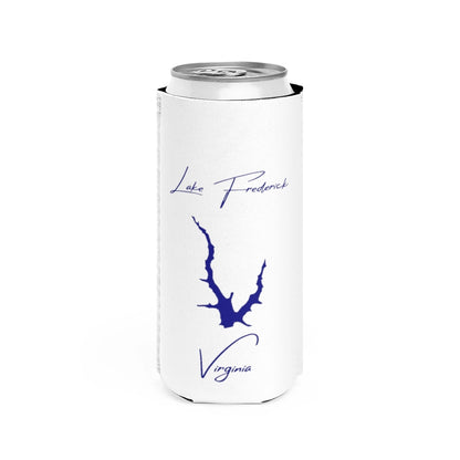 Virginia  Lake  Frederick  Slim  Can  Koozie  front  position  view  from  front  white.webp
