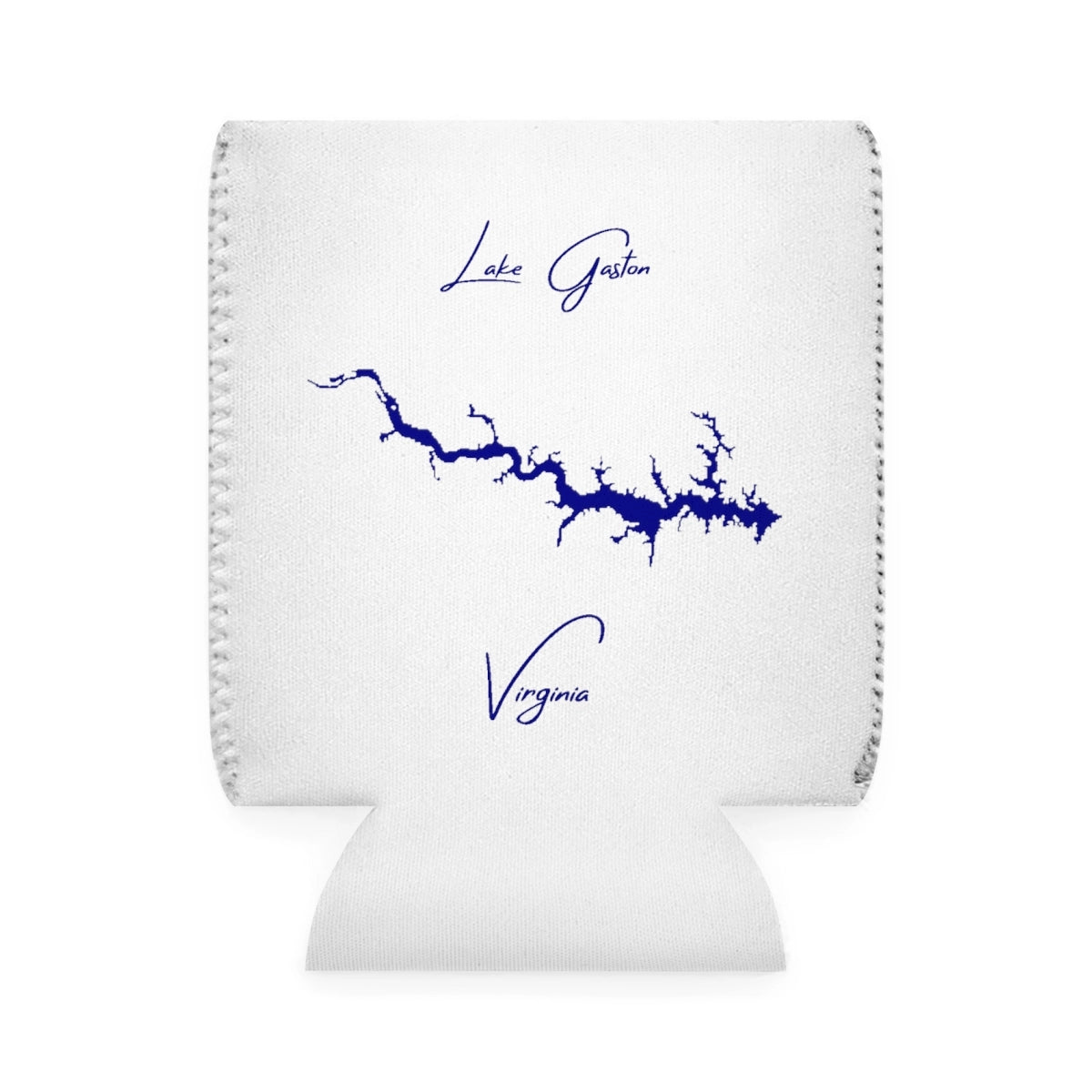 Virginia  Lake  Gaston  Can  Koozie  front  position  view  from  front-1  white.webp