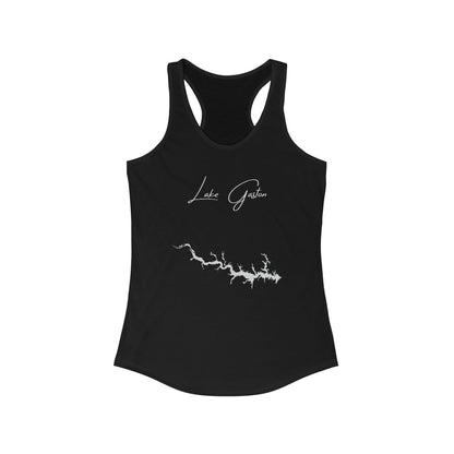 Virginia  Lake  Gaston  Racerback-Tank  front  position  view  from  front  solid  black.webp