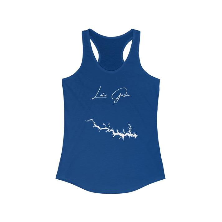 Virginia  Lake  Gaston  Racerback-Tank  front  position  view  from  front  solid  royal.webp