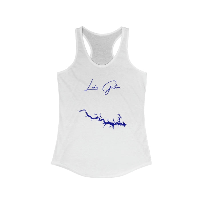 Virginia  Lake  Gaston  Racerback-Tank  front  position  view  from  front  solid  white.webp