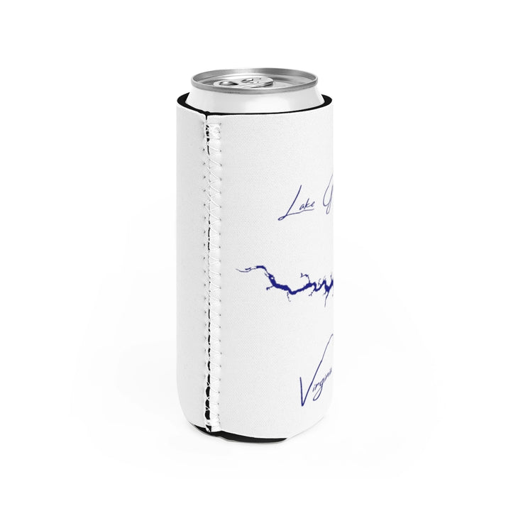Virginia  Lake  Gaston  Slim  Can  Koozie  all  position  view  from  right  white.webp
