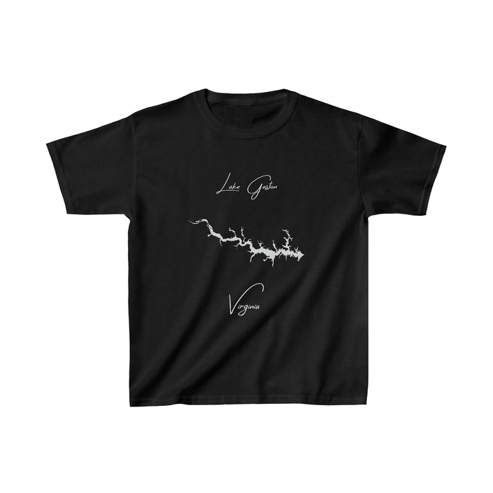 Virginia  Lake  Gaston  Youth  T-shirt  front  position  view  from  front  black.webp