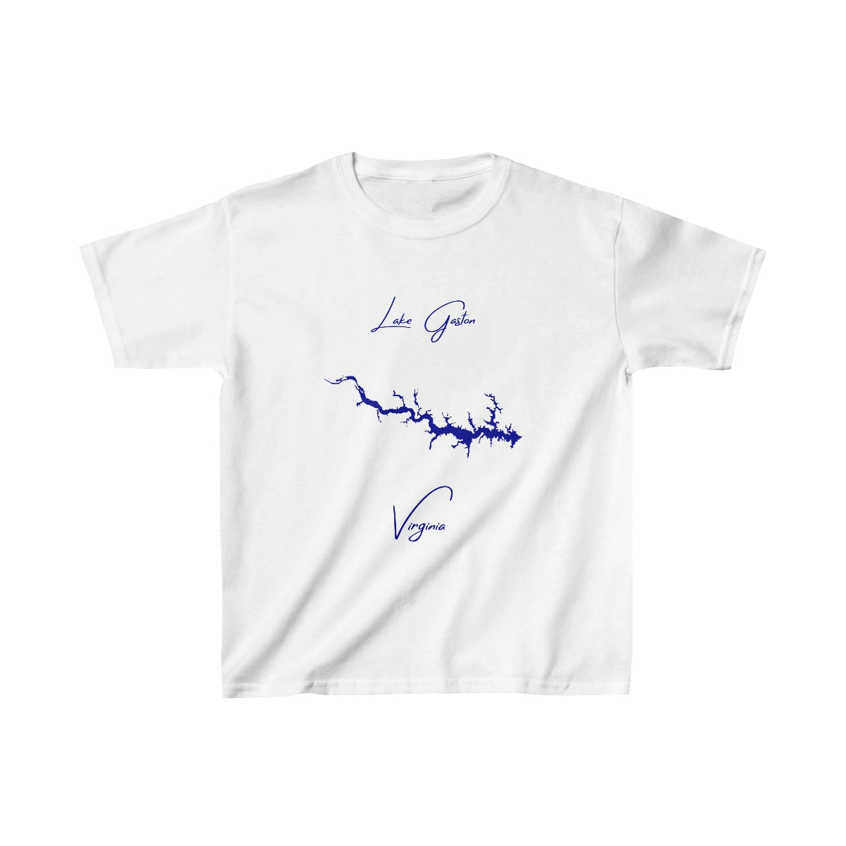 Virginia  Lake  Gaston  Youth  T-shirt  front  position  view  from  front  white.webp