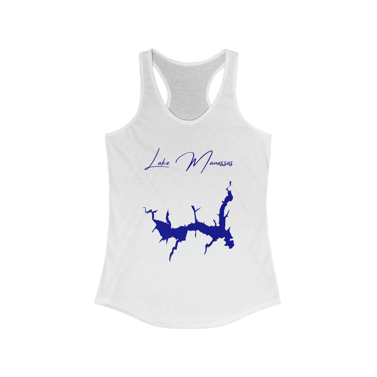 Virginia  Lake  Manassas  Racerback-Tank  front  position  view  from  front  solid  white.webp