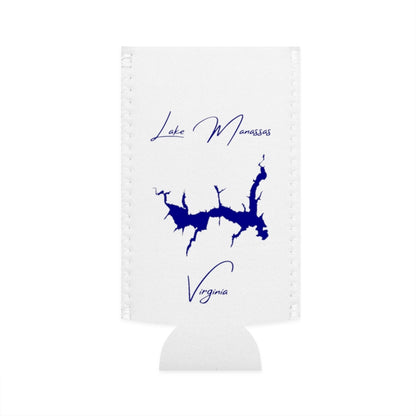 Virginia  Lake  Manassas  Slim  Can  Koozie  front  position  view  from  flat-front  white.webp