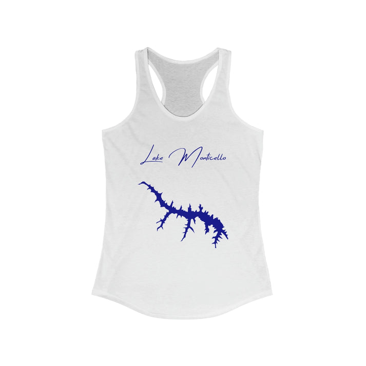 Virginia  Lake  Monticello  Racerback-Tank  front  position  view  from  front  solid  white.webp