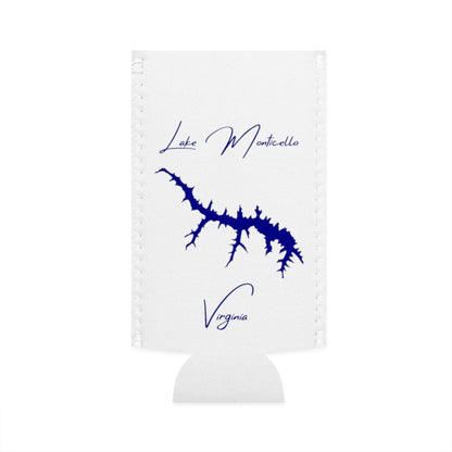 Virginia  Lake  Monticello  Slim  Can  Koozie  front  position  view  from  flat-front  white.webp