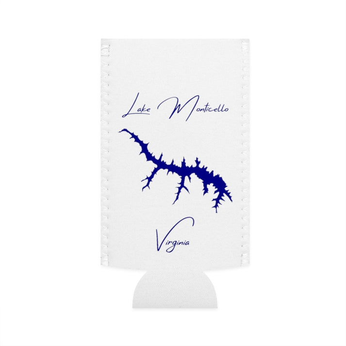 Virginia  Lake  Monticello  Slim  Can  Koozie  front  position  view  from  flat-front  white.webp