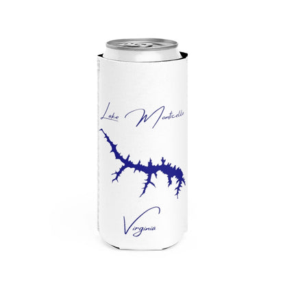 Virginia  Lake  Monticello  Slim  Can  Koozie  front  position  view  from  front  white.webp