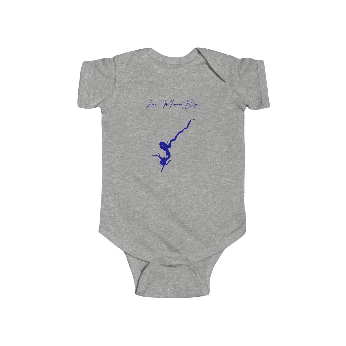 Virginia  Lake  Moomaw  Onesie  front  position  view  from  front  heather.webp