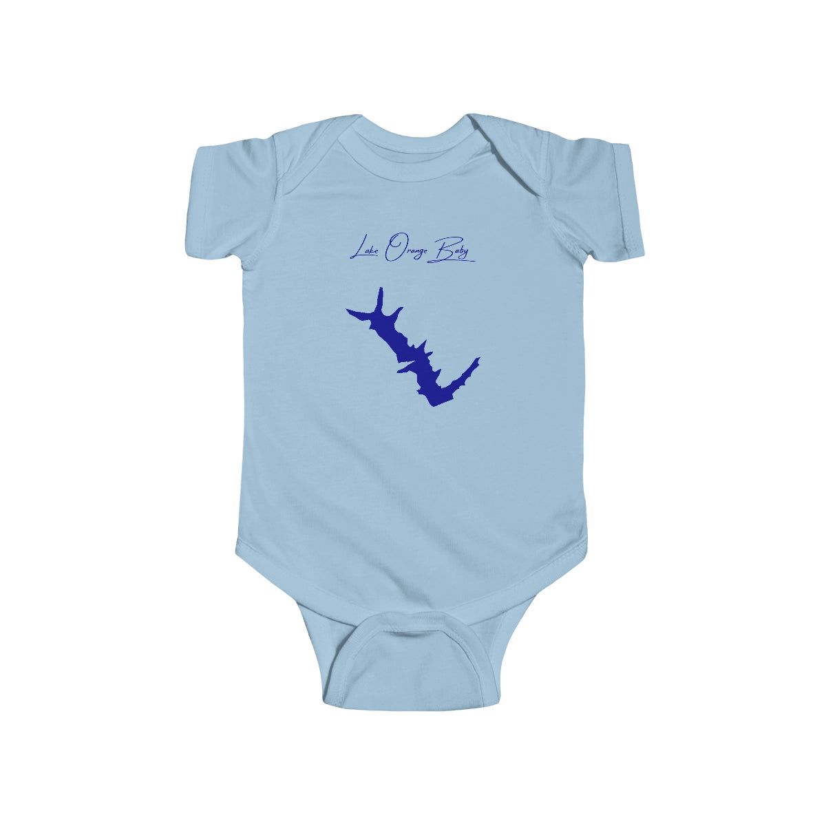 Virginia  Lake  Orange  Onesie  front  position  view  from  front  light  blue.webp