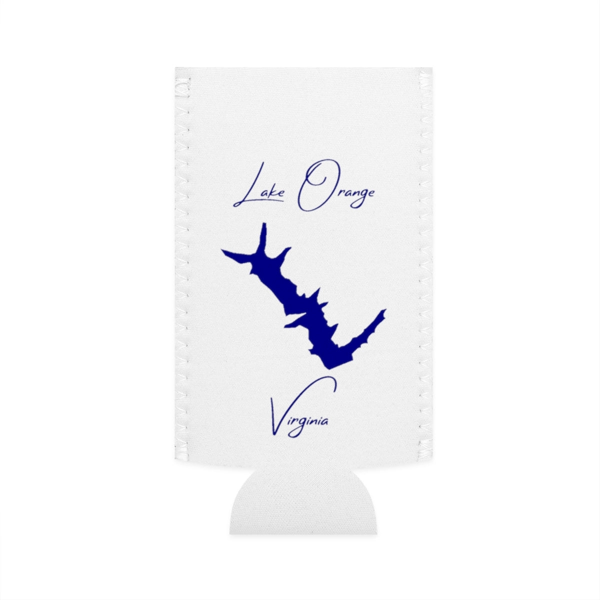 Virginia  Lake  Orange  Slim  Can  Koozie  front  position  view  from  flat-front  white.webp