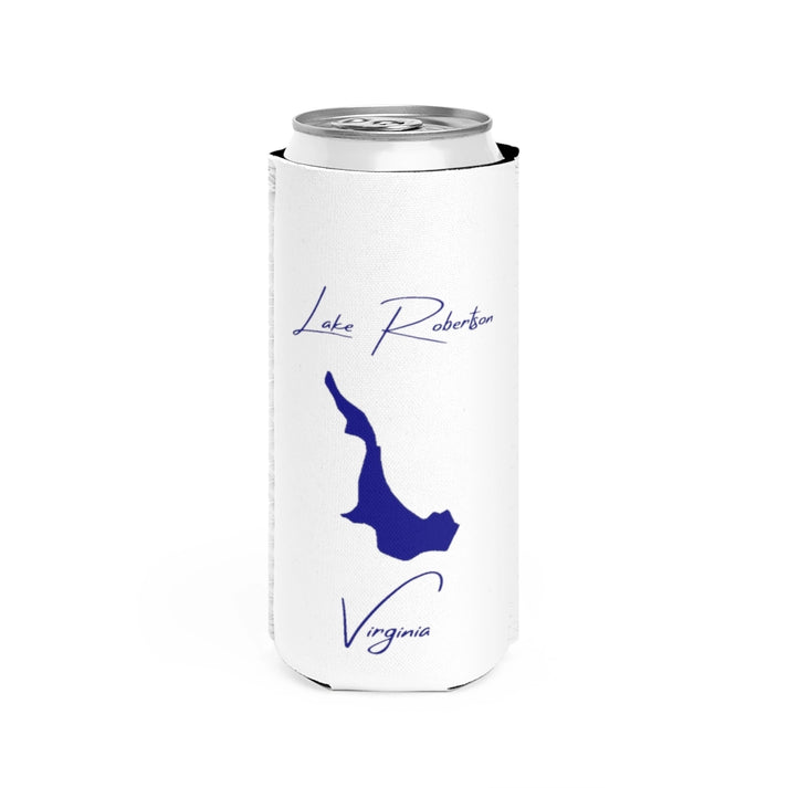 Virginia  Lake  Robertson  Slim  Can  Koozie  front  position  view  from  front  white.webp