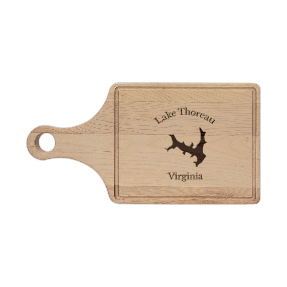 Virginia  Lake  Thoreau  Engraved  Cutting  Board  front  position  view  from  front  maple.webp