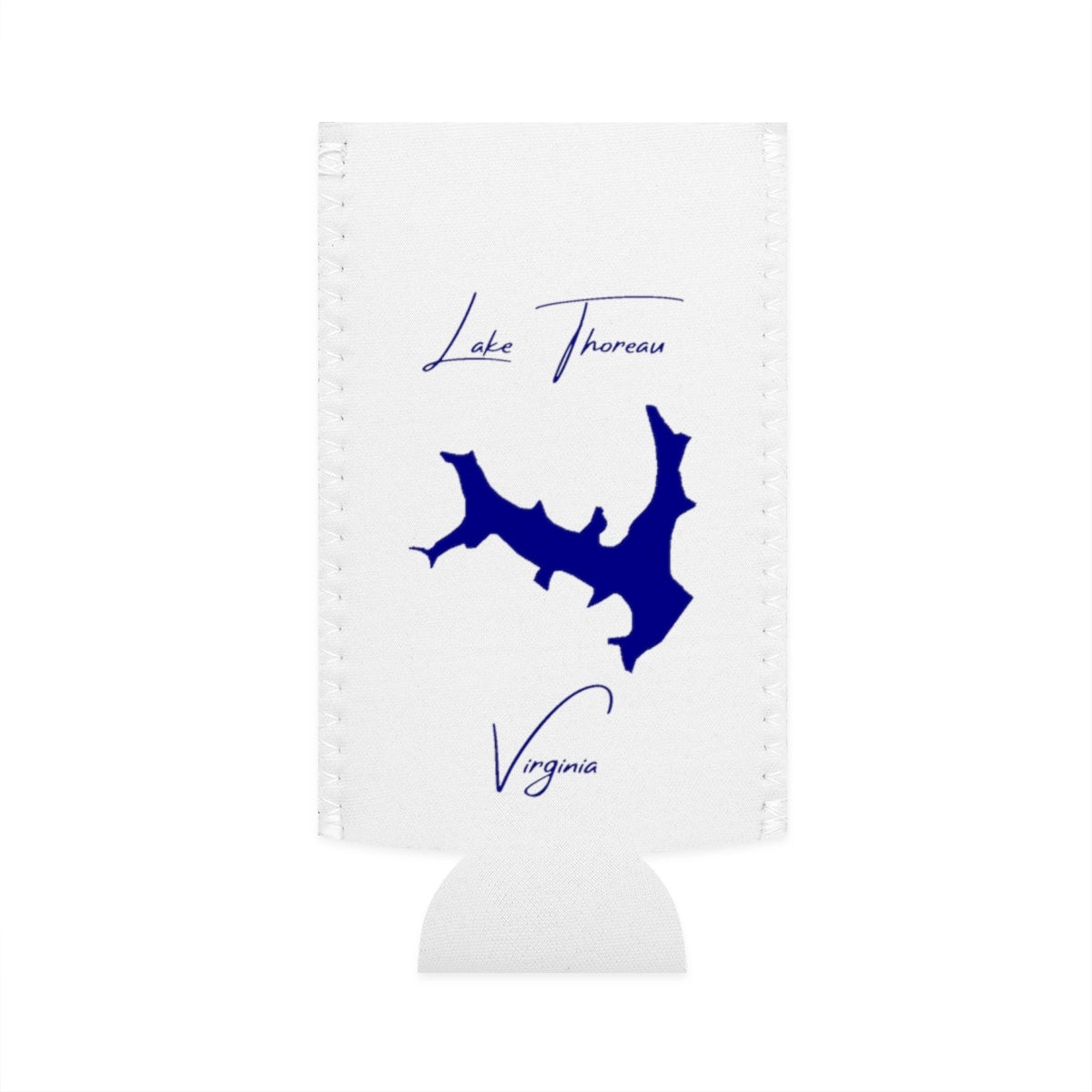 Virginia  Lake  Thoreau  Slim  Can  Koozie  front  position  view  from  flat-front  white.webp