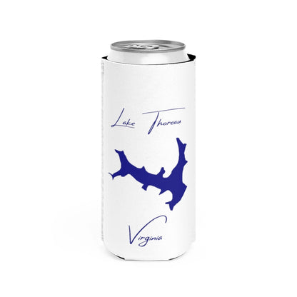 Virginia  Lake  Thoreau  Slim  Can  Koozie  front  position  view  from  front  white.webp