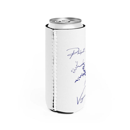 Virginia  Philpott  Lake  Slim  Can  Koozie  all  position  view  from  right  white.webp