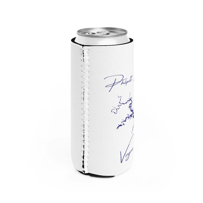 Virginia  Philpott  Lake  Slim  Can  Koozie  all  position  view  from  right  white.webp