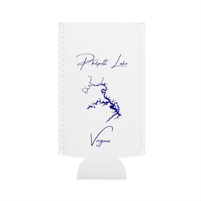 Virginia  Philpott  Lake  Slim  Can  Koozie  front  position  view  from  flat-front  white.webp
