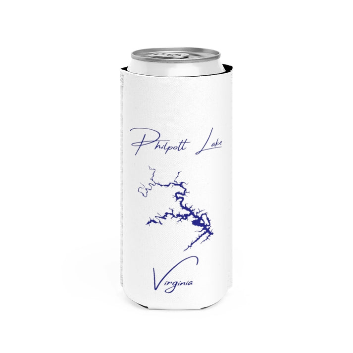 Virginia  Philpott  Lake  Slim  Can  Koozie  front  position  view  from  front  white.webp