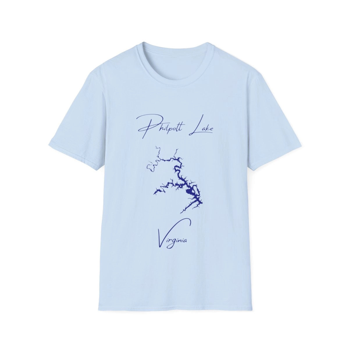 Virginia  Philpott  Lake  T-shirt  front  position  view  from  front  light  blue.webp