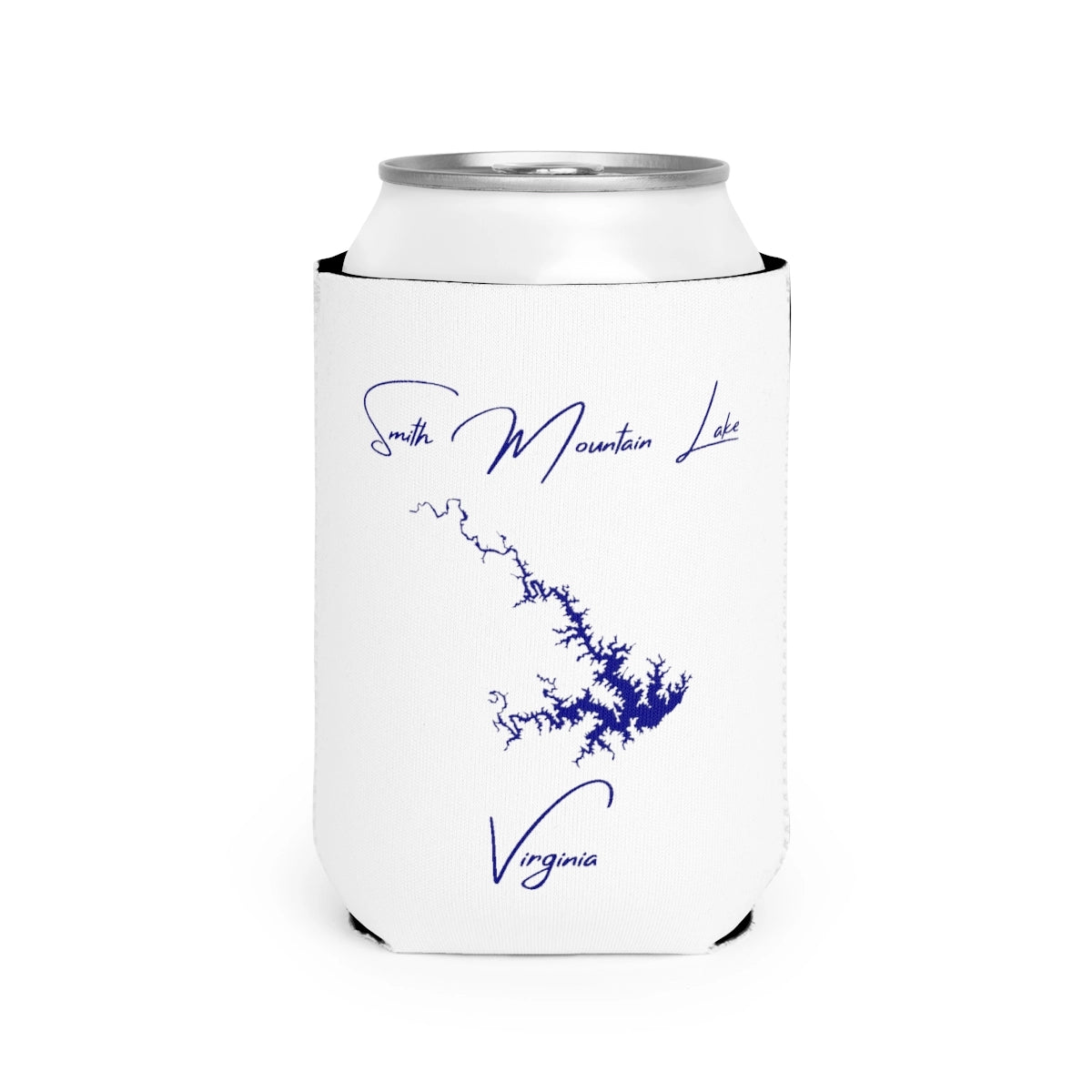 Virginia  Smith  Mountain  Lake  Can  Koozie  front  position  view  from  front-2  white.webp