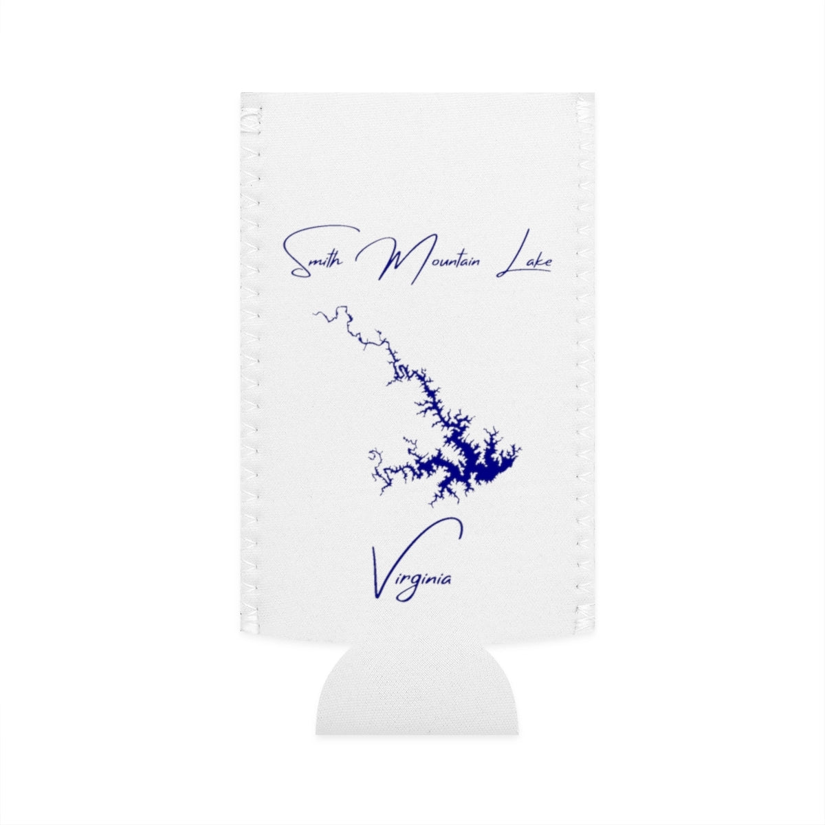 Virginia  Smith  Mountain  Lake  Slim  Can  Koozie  front  position  view  from  flat-front  white.webp