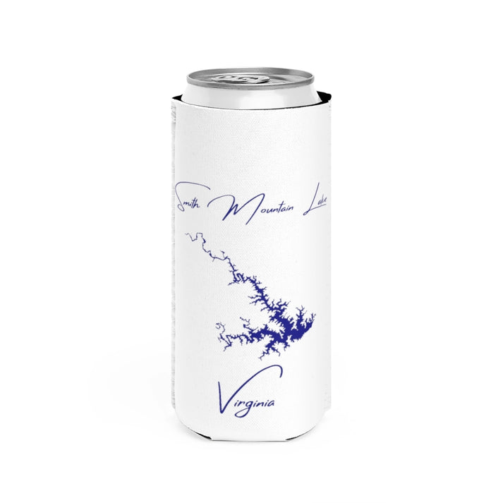 Virginia  Smith  Mountain  Lake  Slim  Can  Koozie  front  position  view  from  front  white.webp