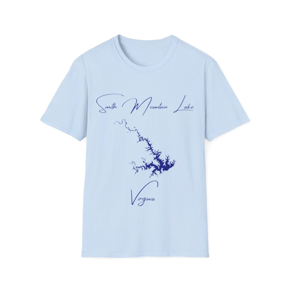 Virginia  Smith  Mountain  Lake  T-shirt  front  position  view  from  front  light  blue.webp