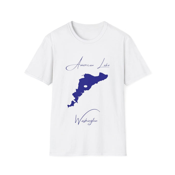 Washington  American  Lake  T-shirt  front  position  view  from  front  white.webp