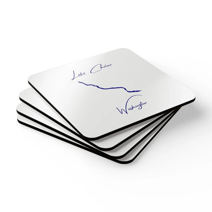 Washington  Lake  Chelan  Coaster  Set  front  position  view  from  stacked  3.75  x  3.75.webp