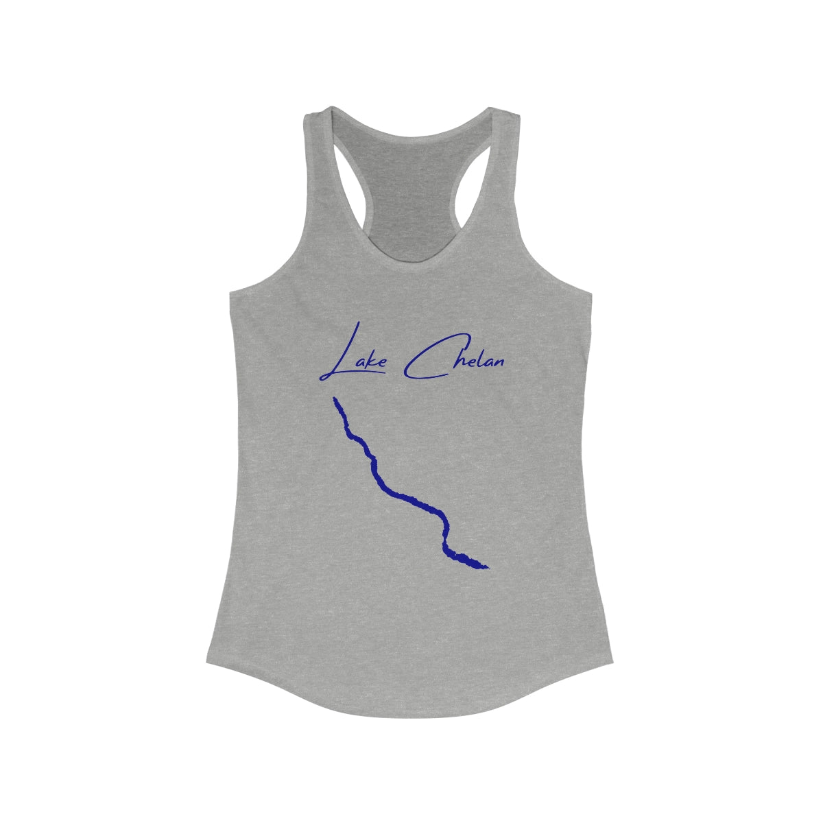 Washington  Lake  Chelan  Racerback-Tank  front  position  view  from  front  heather  grey.webp