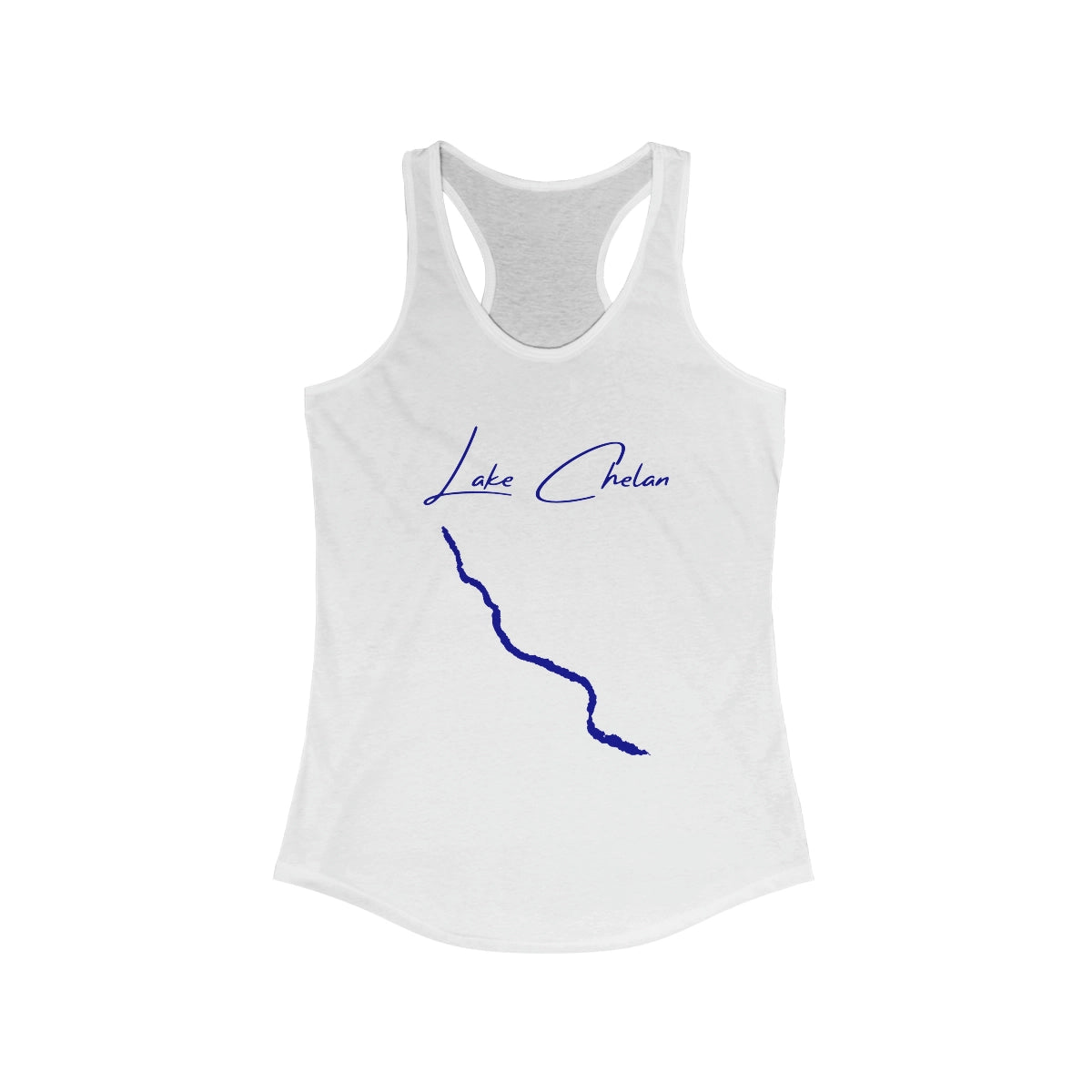 Washington  Lake  Chelan  Racerback-Tank  front  position  view  from  front  solid  white.webp