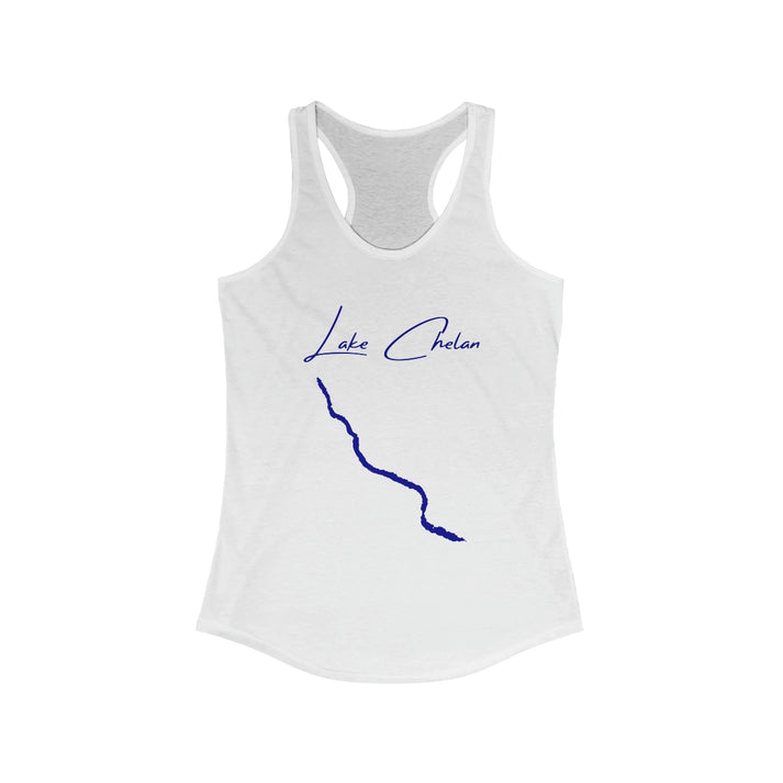 Washington  Lake  Chelan  Racerback-Tank  front  position  view  from  front  solid  white.webp