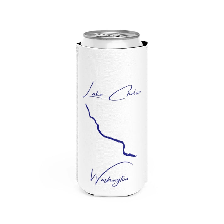 Washington  Lake  Chelan  Slim  Can  Koozie  front  position  view  from  front  white.webp