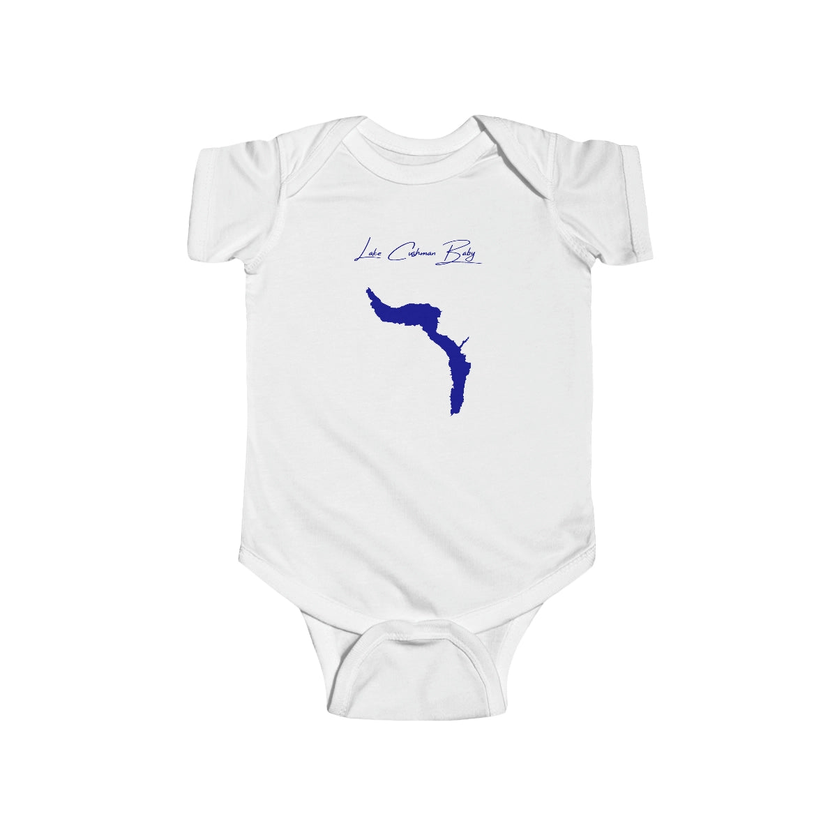 Washington  Lake  Cushman  Onesie  front  position  view  from  front  white.webp