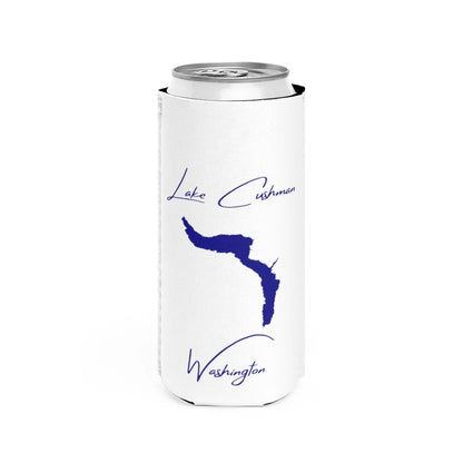 Washington  Lake  Cushman  Slim  Can  Koozie  front  position  view  from  front  white.webp