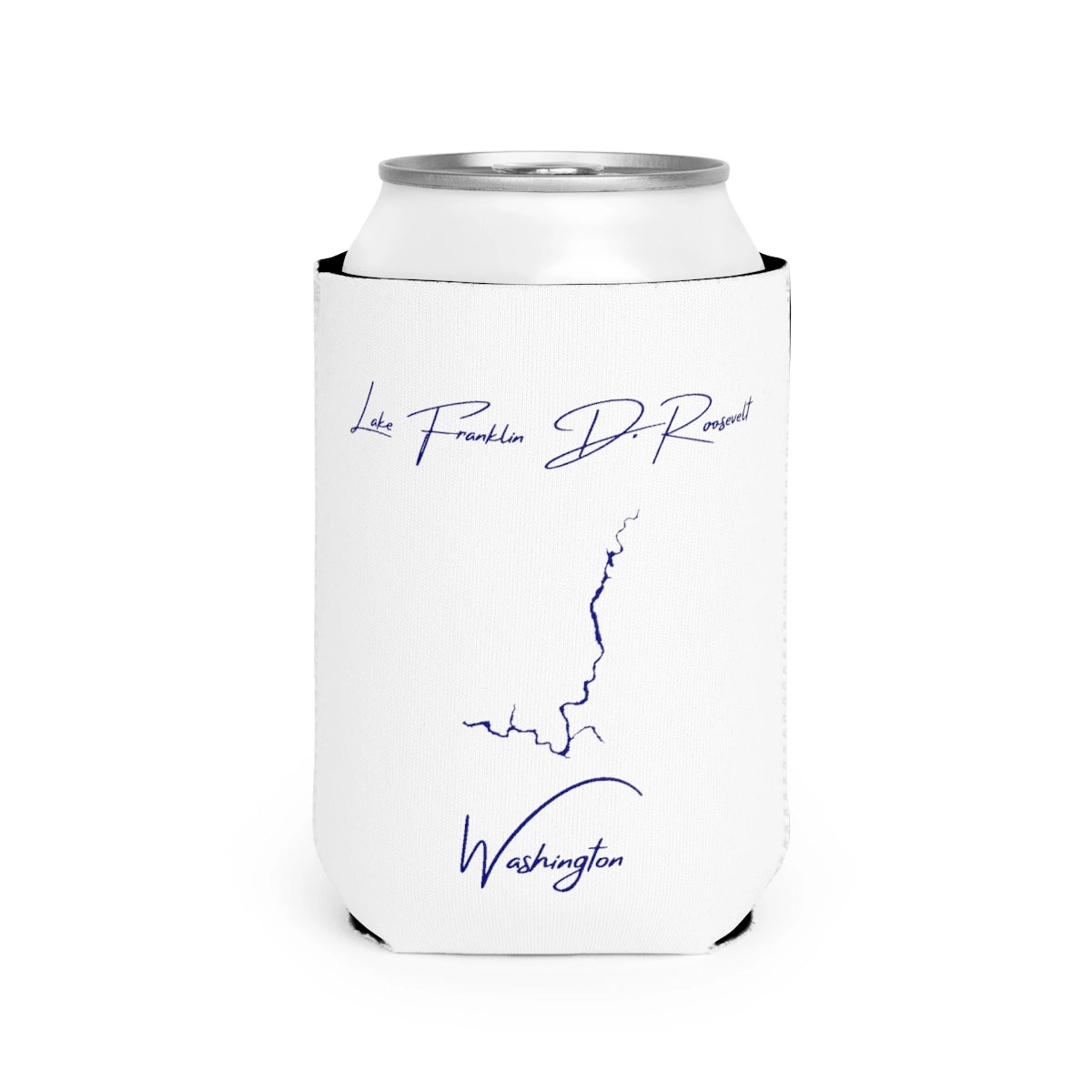 Washington  Lake  Franklin  D.  Roosevelt  Can  Koozie  front  position  view  from  front-2  white.webp