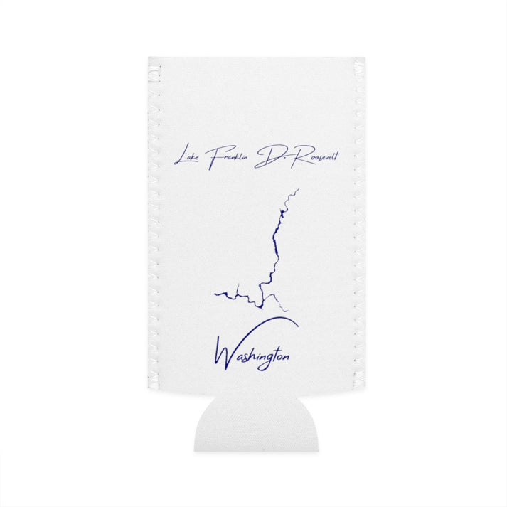 Washington  Lake  Franklin  D.  Roosevelt  Slim  Can  Koozie  front  position  view  from  flat-front  white.webp