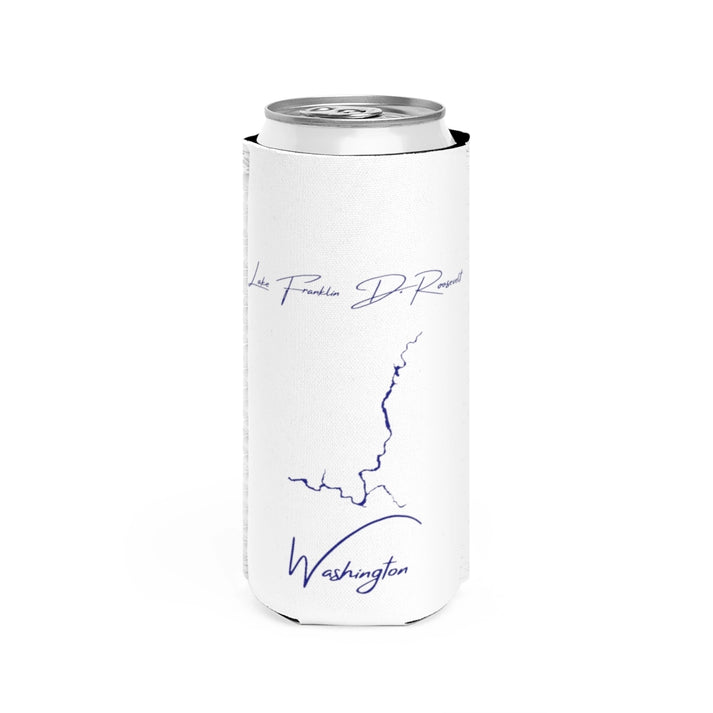 Washington  Lake  Franklin  D.  Roosevelt  Slim  Can  Koozie  front  position  view  from  front  white.webp
