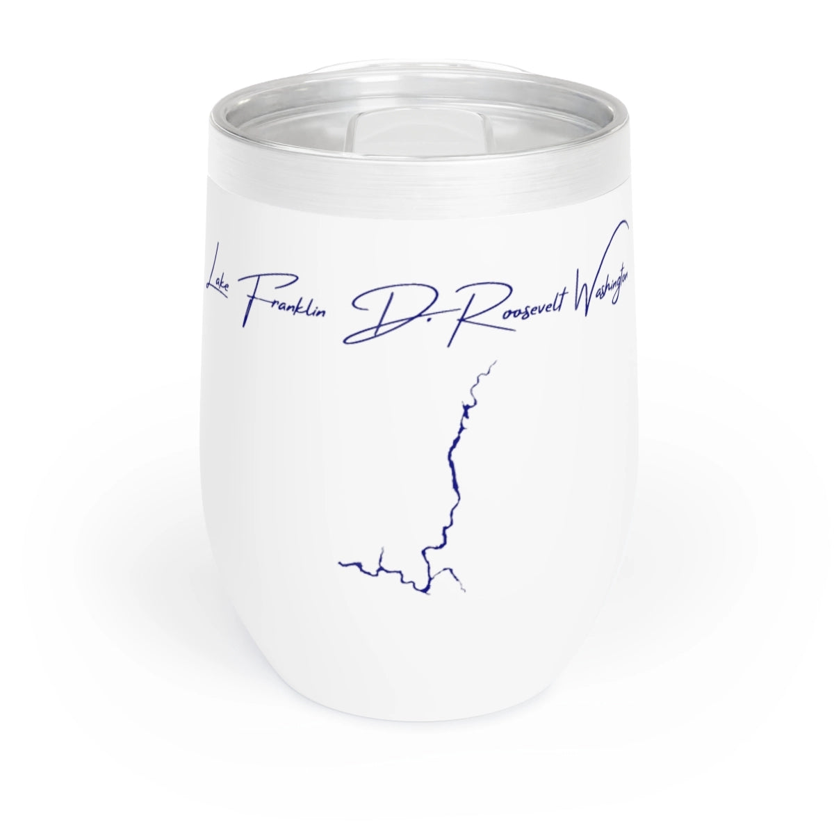 Washington  Lake  Franklin  D.  Roosevelt  Wine  Tumbler  front  position  view  from  front  white.webp