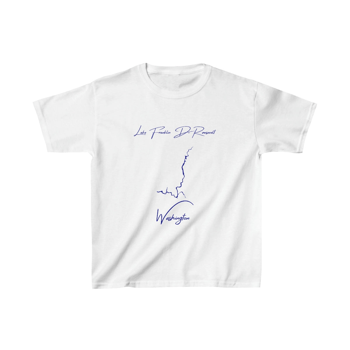 Washington  Lake  Franklin  D.  Roosevelt  Youth  T-shirt  front  position  view  from  front  white.webp