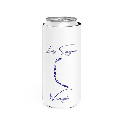 Washington  Lake  Sacajawea  Slim  Can  Koozie  front  position  view  from  front  white.webp