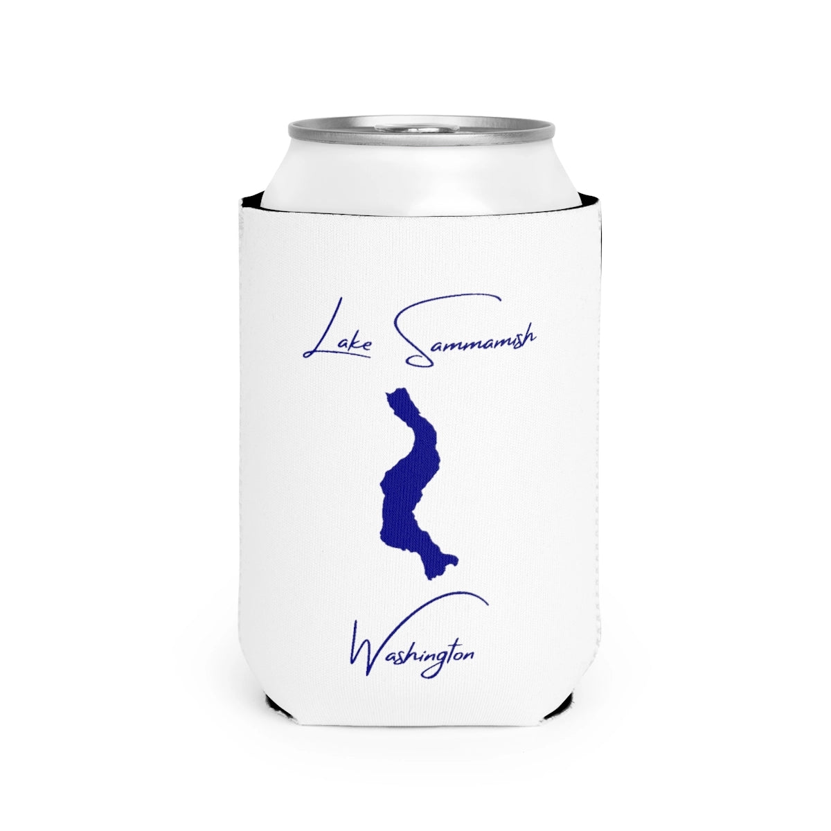 Washington  Lake  Sammamish  Can  Koozie  front  position  view  from  front-2  white.webp
