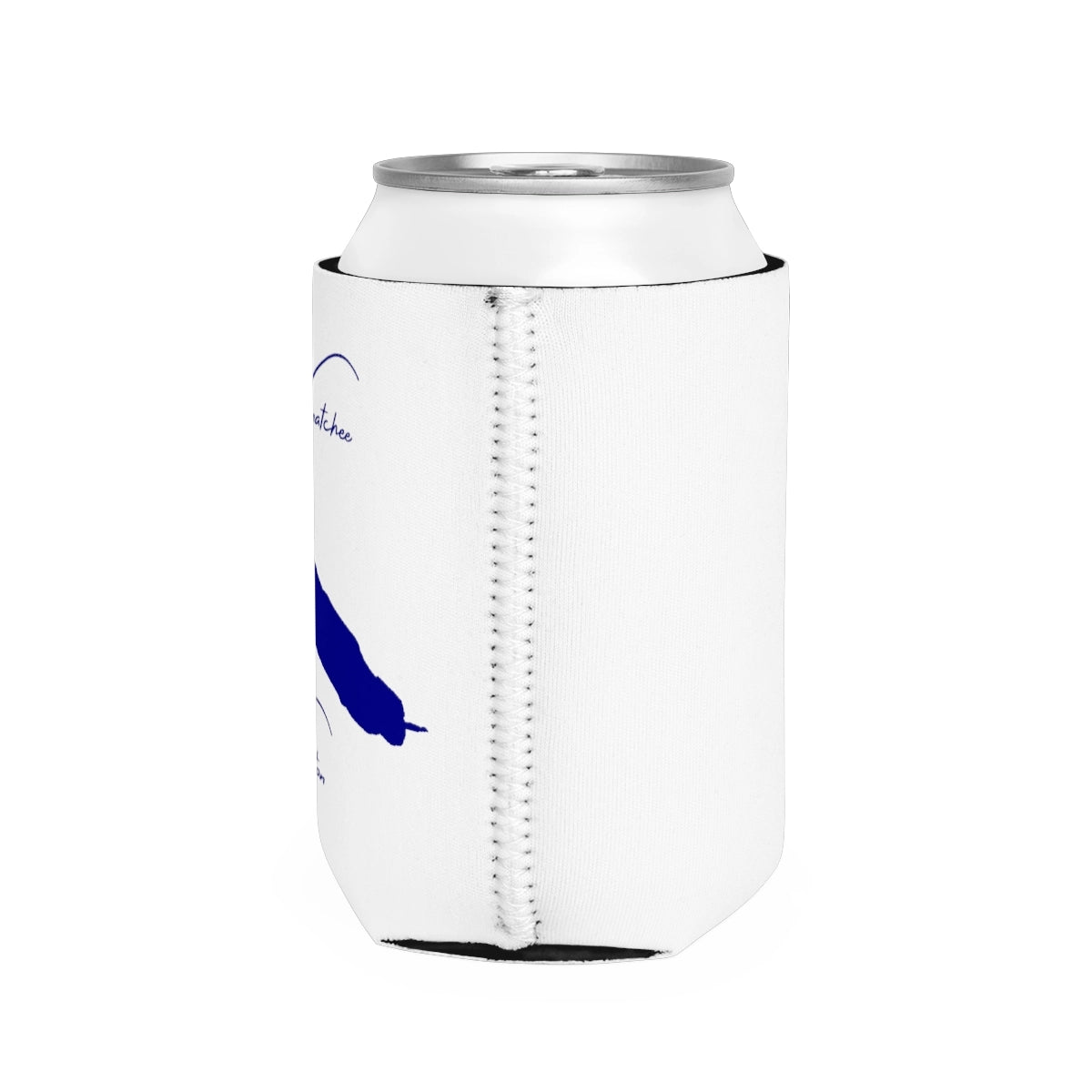 Washington  Lake  Wenatchee  Can  Koozie  all  position  view  from  right  white.webp