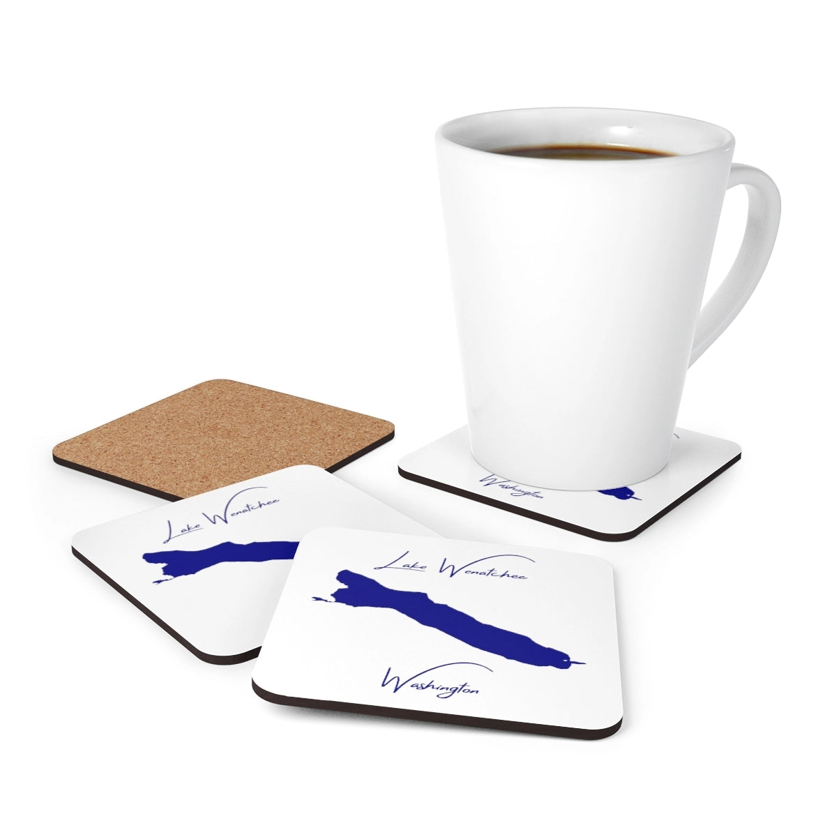 Washington  Lake  Wenatchee  Coaster  Set  front  position  view  from  context-1  3.75  x  3.75.webp